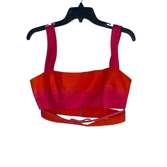 BRANDON MAXWELL Cut Out Crop Top in Orange Pop Pink Lemonade 4 New Womens Tank - Picture 5 of 16